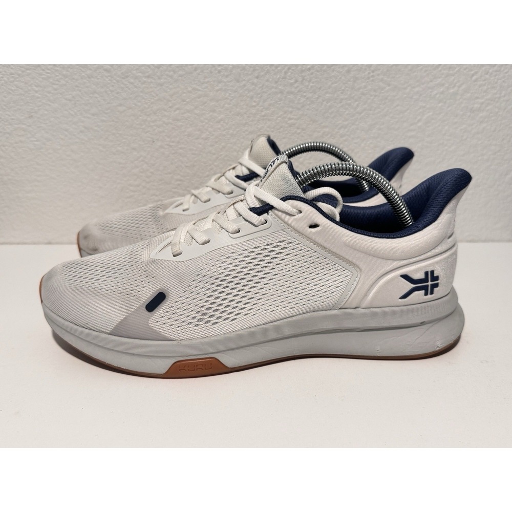 Kuru Atom Fusion Mens Size 10 White Blue Athletic Running Walking Shoes Sneakers